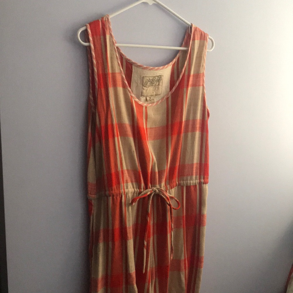 Ace & Jig M romper orange and cream EUC